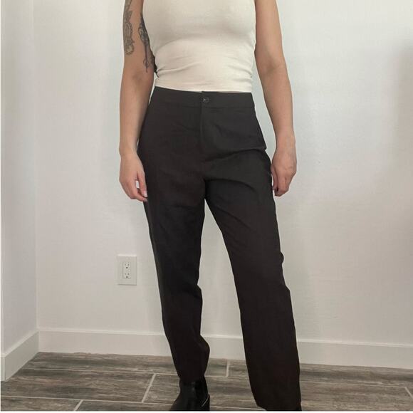 Max Mara Studio Brown Wool Blend Tailored Pants Waist 30” Cropped Straight - Picture 1 of 9